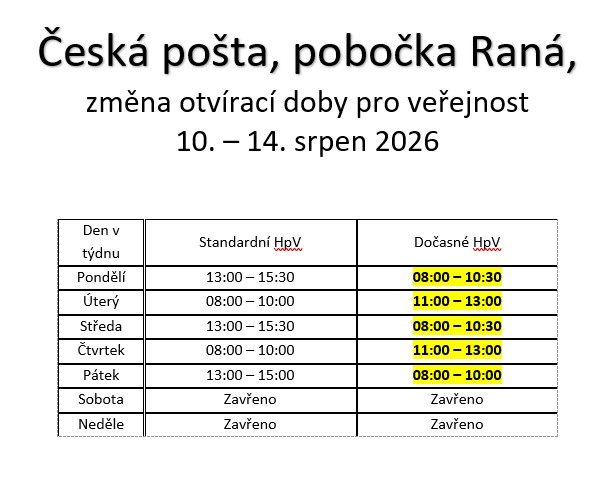 změna provozní doby